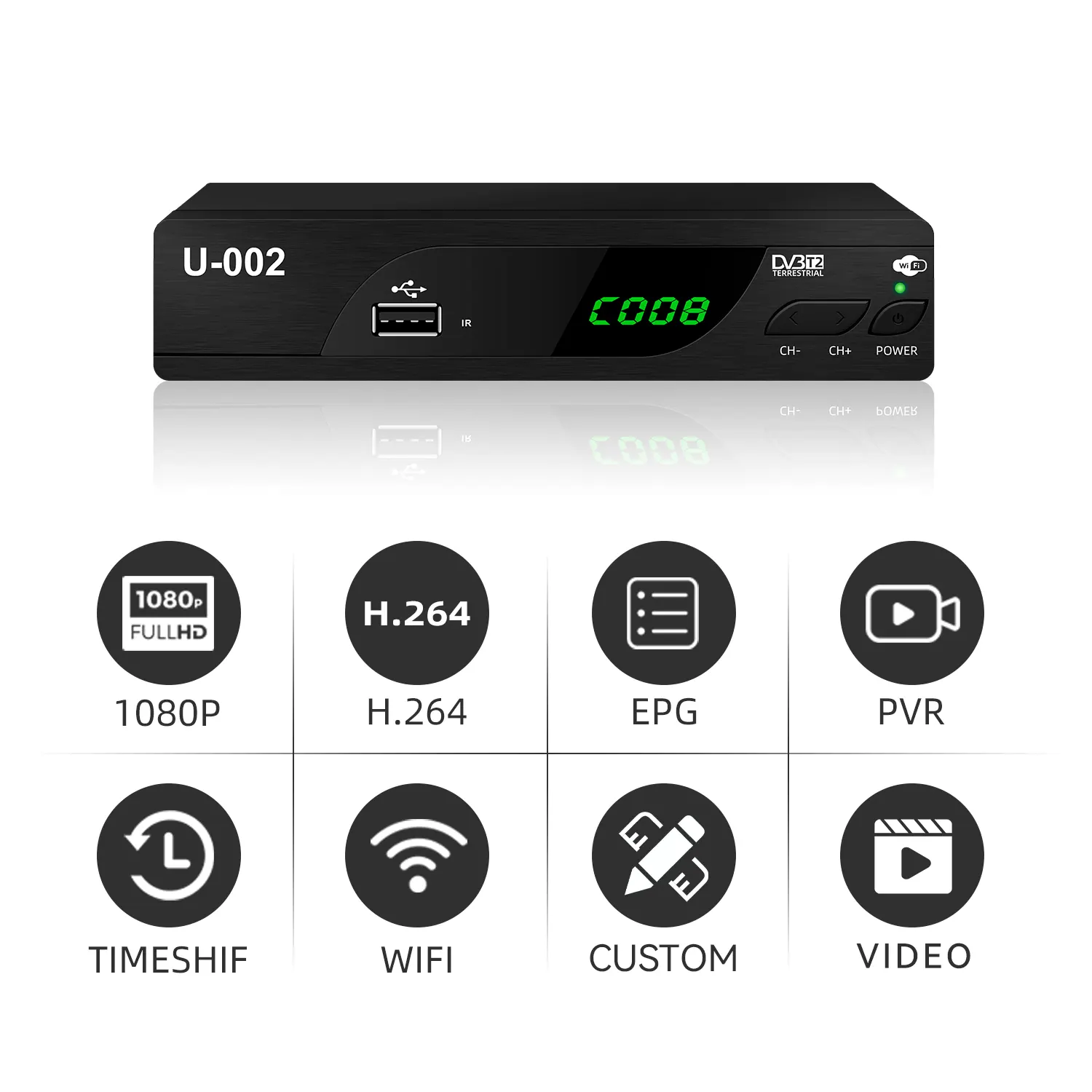 TV Digital Indonesia, Set Top Box DVB T2 DVB C Combo Mendukung EWS Penguat Sinyal Dvb T2 H.264 Dekoder