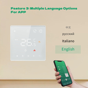 Termostato Inteligente WiFi con Pantalla LED TYSH Tuya, Precio de Fábrica, Buena Calidad, Control <span class=keywords><strong>Remoto</strong></span> por Aplicación Tuya para Habitaciones y Hoteles - Product Image 2