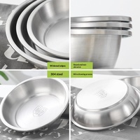 Assiette ronde en acier inoxydable 304, assiette à dîner pour la maison, assiette à dessert, assiette de service alimentaire, plateau plat épaissi