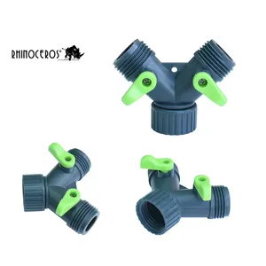 High Quality Adjustable Plastic, 2 Way Garden Quick Water Irrigation Hose Connector/
