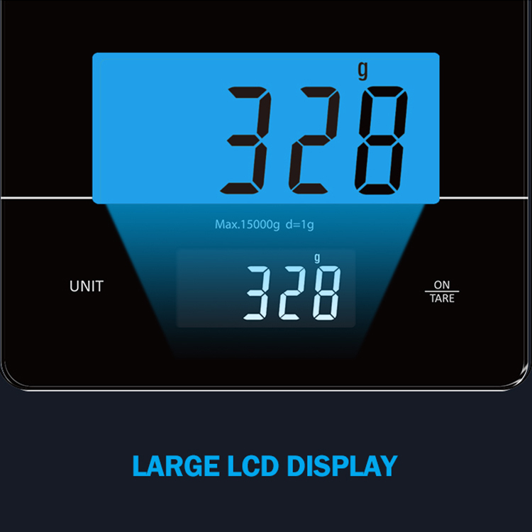 Producto más barato 15Kg de vidrio templado integrado Digital de cocina Escala de alimentos