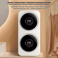 Lavadora de pared doméstica de doble tambor con motor sin escobillas y temperatura ajustable para ropa interior, máquina de lavado y secado.