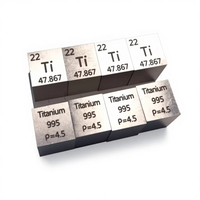 Cube d'éléments en titane haute densité de 1 pouce, 99,99 % titane métallique, pour expériences scientifiques et présentation de collection
