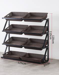 Almacenamiento de frutas comerciales Supermercado Exhibición de verduras frescas Tamaño personalizado Estantes multicapa - Product Image 4