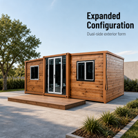 Maison conteneur modulaire préfabriquée extensible à double aile, respirante et moderne, pour logement temporaire polyvalent (Golovejoy)