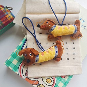 Pendentif en peluche <span class=keywords><strong>chien</strong></span> de dessin animé, petit breloque mignon pour sac, attache de téléphone, décoration à thème animal pour sac - Product Image 2