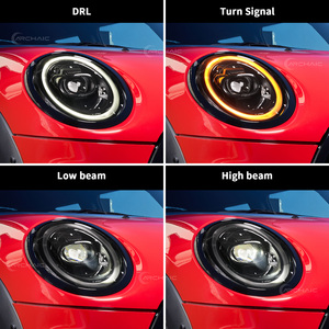 Phare avant noir archaïque pour MINI Cooper Cooper S F55 F56 F57 JCW F54 2014-2017 pour phares halogènes d'origine - Product Image 5