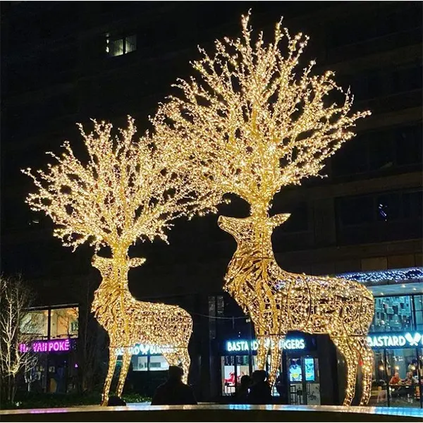 Уличные коммерческие рождественские украшения, необычные креативные светодиодные рождественские олени для рождественских Праздничных Украшений