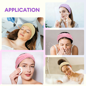Haokey OEM Bandeau élastique ultra-fin en microfibre 21*9 cm pour spa, yoga, sport, douche, maquillage, bain, mode, avec logo personnalisé pour femme - Product Image 6
