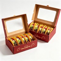 Boîte en papier biodégradable de qualité alimentaire, jetable, personnalisable, recyclable, pour tortillas de maïs, hamburgers, sandwichs, emballages de restauration rapide