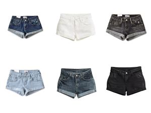 Nouveau short en jean imitation rétro coréen pour femme 2026, coupe trapèze, taille basse, grande taille, style workwear imprimé, idéal pour l'été - Product Image 1