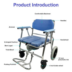 Premium a buon mercato pieghevole in lega di alluminio per donne incinte anziane con disabilità con ictus emiplegico pazienti doccia sedia a rotelle da comodo - Product Image 5