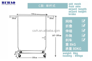 Perchero de un solo poste de 1300*550*1800mm para ropa - Product Image 5