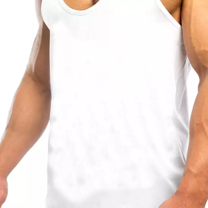 Custom White <b>Men's</b> Gym Tank Top Sleeveless Knitted <b>Singlets</b> Casual Style <b>Mens</b> Clothing - Product Image 6