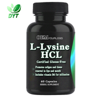 Capsule de L-Lysine, source végétale d'acides aminés, soutien du système immunitaire, fabricant OEM ODM, vente en gros