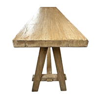 Table console murale en bois d'orme de style rustique antique chinois, reproduction de luxe classique, pieds croisés