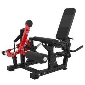 Mesin pres kaki duduk komersial dengan keriting kaki terpasang pelat & ekstensi-3-in-1 peralatan kekuatan Gym multifungsi - Product Image 1