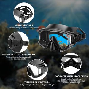 Mascherina per Snorkel Anti-appannamento per adulti Premium occhiali da nuoto impermeabili per apnea e sport maschere da sub personalizzabili - Product Image 6