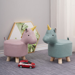 Elephant Children's Animal Solid Wood Shoe Changing Small Living Room Cartoon <strong>Cute</strong> Low Stool Furniture Modern for Home Decor - Product Image 4