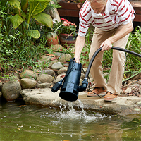 Pompe de transfert d'eau propre et sale en plastique 1,6 HP avec interrupteur à flotteur pour piscine, jardin, cave, étang
