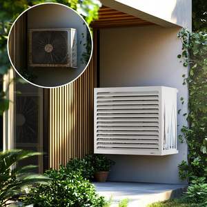 DECOAIRCO Cache de climatisation en alliage d'aluminium pour diffuseur d'air, grand format, blanc crème (RAL 9001), électrique avec cordon, durable, installation facile - Product Image 1