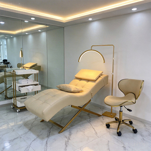 Luxury Modern Metal Curved Lash <b>Bed</b> & Massage Table for Salon Spa Facial Services - Product Image 2