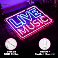 Insegna LED al Neon in Acrilico Stile Cyberpunk con Musica dal Vivo per Decorazione Murale, Bar, Karaoke, Club Musicali, Sale Giochi, Arredamento Casa