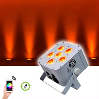 Lumières de scène sans fil rechargeables 6x18W RGBAUV 6in1 DJ Wedding Battery Powered LED Uplight Wireless Stage Lights