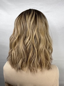 Perruques en cheveux humains Remy européens de qualité salon, couleur blonde avec mèches, cuticules alignées, dentelle HD transparente, sans colle, pour femmes blanches - Product Image 3