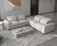 QIFAN - Juego de Sofás Modulares en Forma de L, Estilo Italiano, Moderno, para Sala de Estar, con Chaise Longue y Cama Plegable