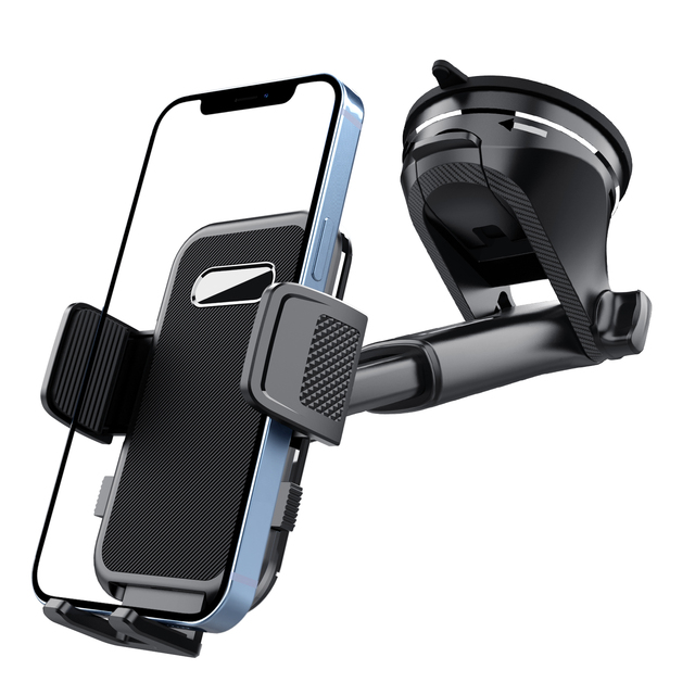 2-In-1 Dashboard Windshield Car Phone Holder Mount One Touch Release Strong Sticky Suction Phone Holder Car