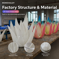 Lumière sculpturale en résine LED Momovalley en forme d'aloe vera pour hôtels de luxe, stations balnéaires, centres commerciaux et décoration paysagère extérieure