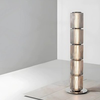 Lampe sur pied en verre de style nordique moderne et minimaliste Canada COLUMN, abat-jour gris fumé/blanc LED pour salon, design de créateur