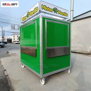 Chariot à churros en fibre de verre et aluminium de qualité supérieure avec réfrigérateur et congélateur, remorque pour hot-dogs et restauration rapide - Product Image 2