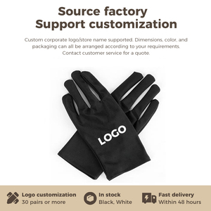 Guantes de Microfibra Suaves Negros de Talla Grande con Logotipo Personalizado para Limpieza, Lavado y Pulido de Relojes y Joyas - Product Image 6