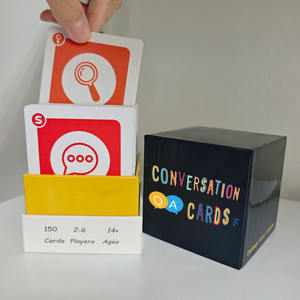 Impresión de logotipo 150 Tarjetas de discusión Edición familiar Juego Tarjetas de conversación en tapa y caja inferior - Product Image 1