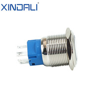 XDL17-19NAE15/C Tombol Tekan Berlampu 19mm Bahan Kuningan Berlapis Nikel 1NO 1NC Arus Maksimum 10A Tingkat IP67 Maksimum