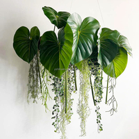 Plantes Artificielles Feuillage Artificiel Décor De Jardin PU Philodendron Feuille Ornement Décor De Maison Fleurs Géantes Plantes Artificielles