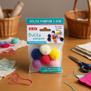 ILAN Bolita Pompom 3.0Cm Multicolore Décorations Artisanales - Product Image 2