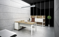Table de bureau moderne extensible en bois de style européen avec structure en alliage d'aluminium pour usage commercial, dernier design, Guangdong Chine