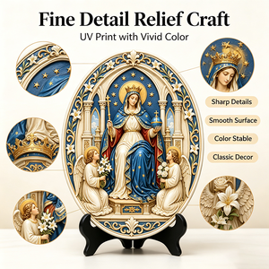 Artisanat en résine personnalisé « Reine de <span class=keywords><strong>Marie</strong></span>, Reine du Ciel », plaque 3D en relief, Art déco, décoration murale pour église catholique, cadeau pour la maison - Product Image 6
