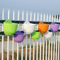 AAA356 Pot de fleurs décoratif de jardin coloré, conteneur, balcon, crochet en plastique, pot de fleurs suspendu, pot de fleurs mural