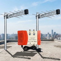 Antena de TV Activa de Aluminio WEB DVB-T DAB con Ganancia de 8dbi, Montaje en Poste, para Exteriores/Interiores, Lista para 5G LTE
