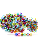 Zhubi 8MM AB couleurs perles de cube en cristal Transparent en gros perles de verre carrées à facettes colorées pour la fabrication de bijoux
