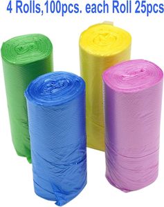 Sacs poubelles pour salle de bain, petits sacs à ordures avec poignées pour bureau, poubelle de salle de bain, sacs poubelles colorés portables - Product Image 2
