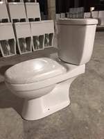 Ensemble sanitaire arabe économique : WC deux pièces en céramique à chasse directe avec cuvette et lavabo sur colonne