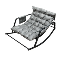 Fauteuil inclinable à double bascule - Design moderne en métal pour chambre à coucher, balcon, salon et bureau