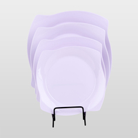 Assiette en mélamine à bord incurvé, résistante aux hautes températures, avec logo personnalisé, pour la restauration commerciale, assiette à dîner occidentale, directement de l'usine