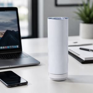 Vaso inteligente con altavoz Bluetooth, de acero inoxidable, con doble pared y aislamiento al vacío, para sublimación, taza de viaje para coche. - Product Image 4