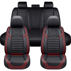 أغطية مقاعد سيارات مخصصة من الجلد الصناعي المقاوم للماء، طقم كامل عالمي فاخر من 8 قطع لوسائد مقاعد السيارات - Product Image 1